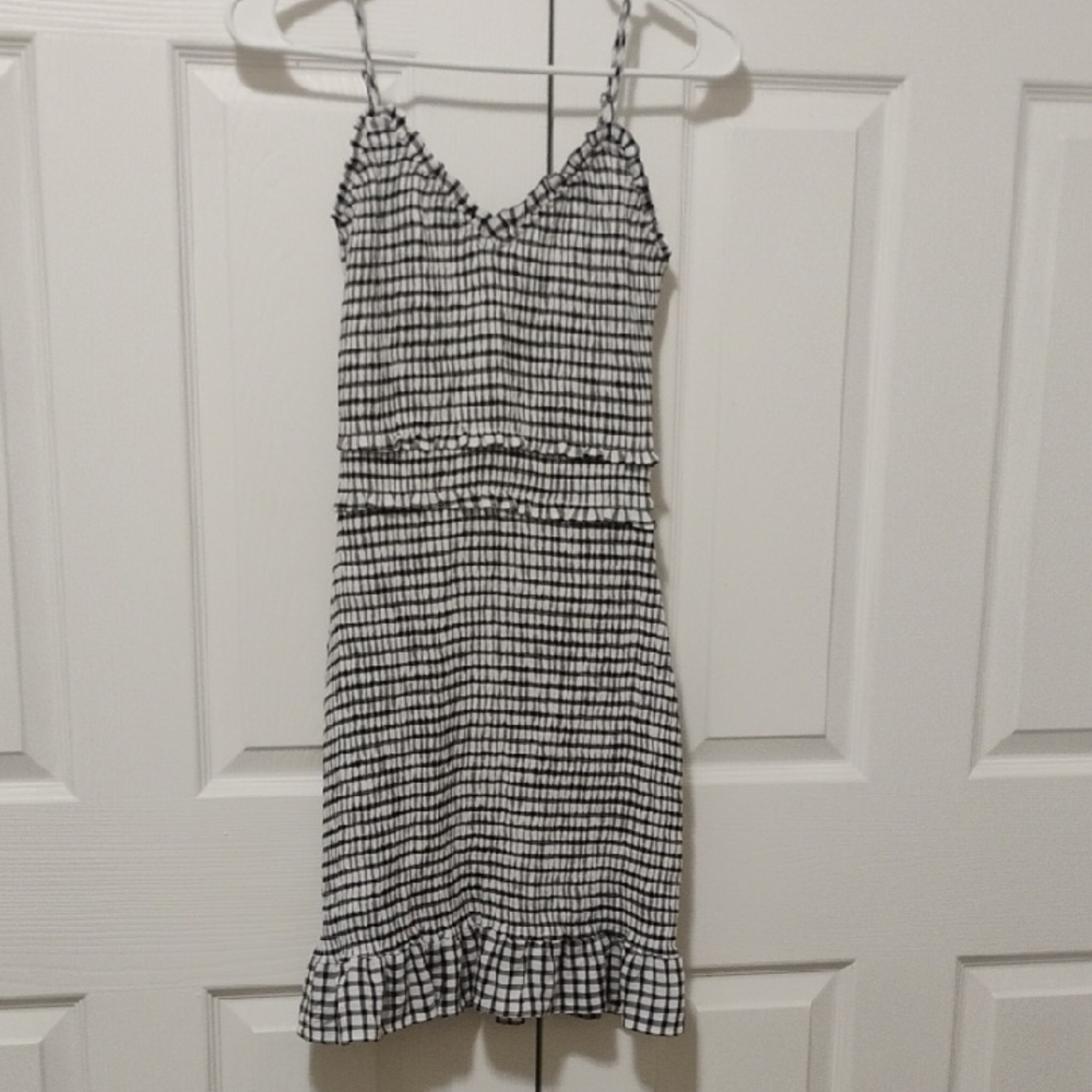 Skies Are Blue Monochrome Plaid Dress, Size XS